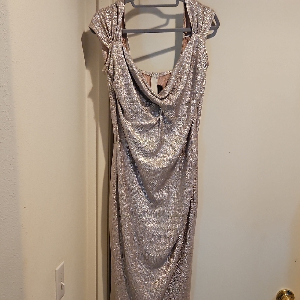 Stop Staring Gold Shimmer Dress Size 14